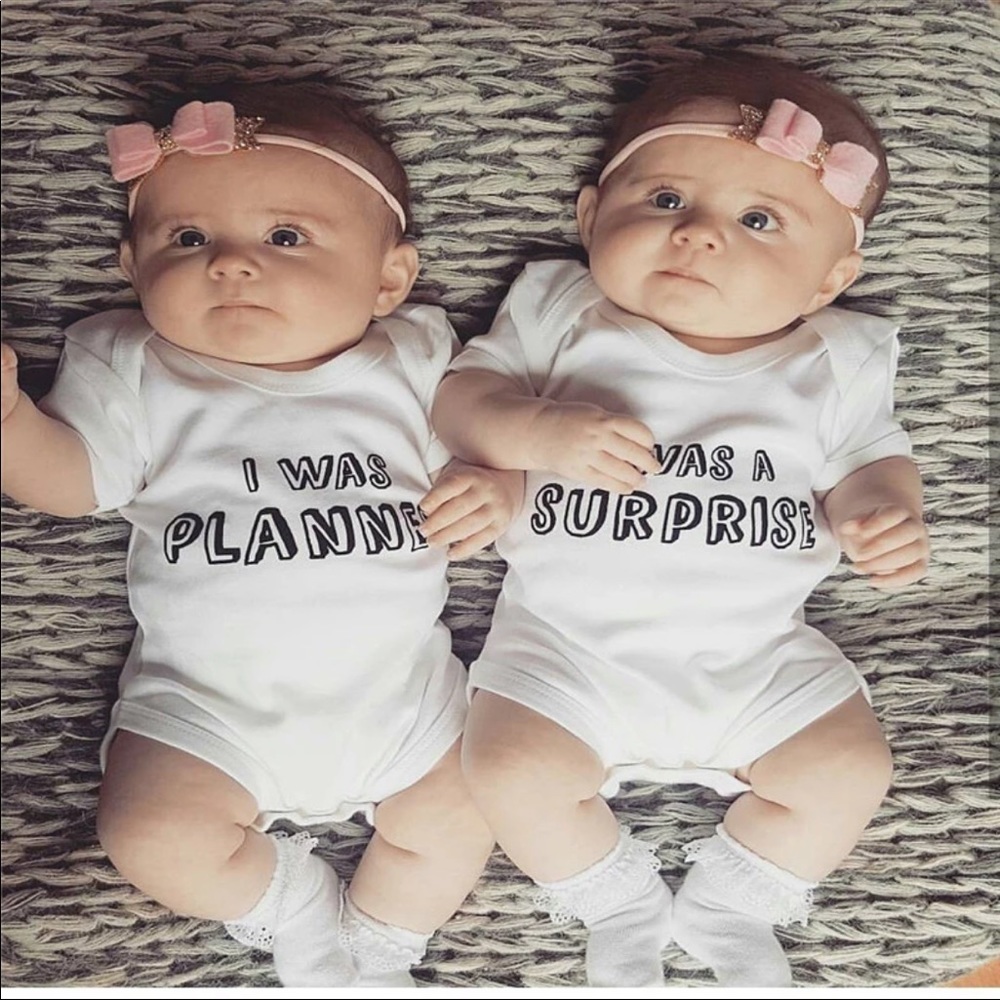 Funny Onesie for Twins 6 mth
